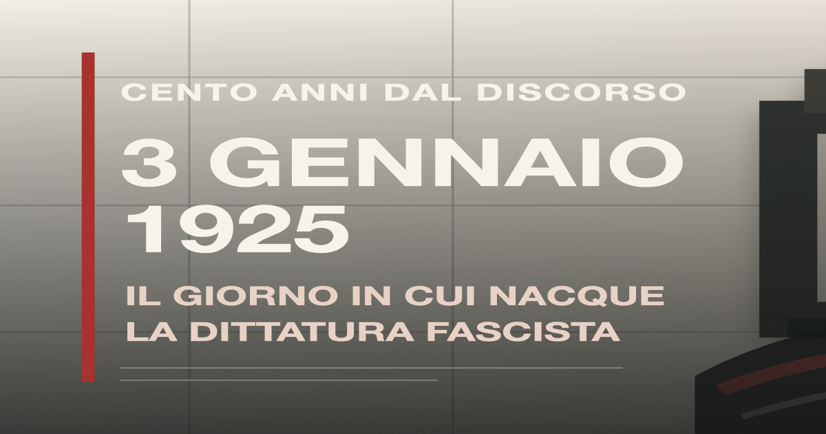 Copertina: Cento anni dal discorso del 3 gennaio