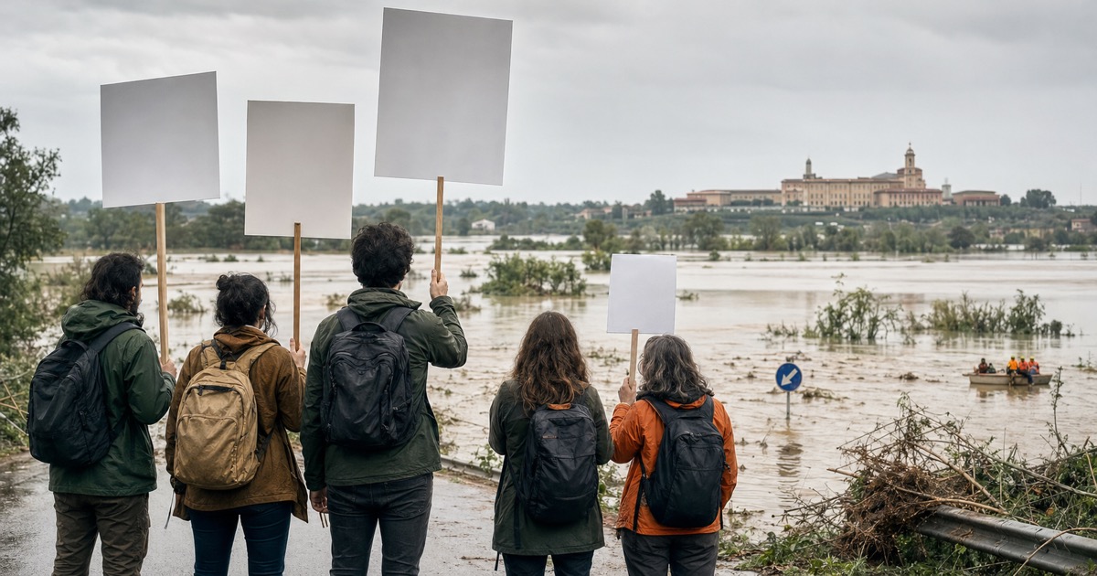 Copertina: alluvione in Emilia-Romagna e protesta climatica
